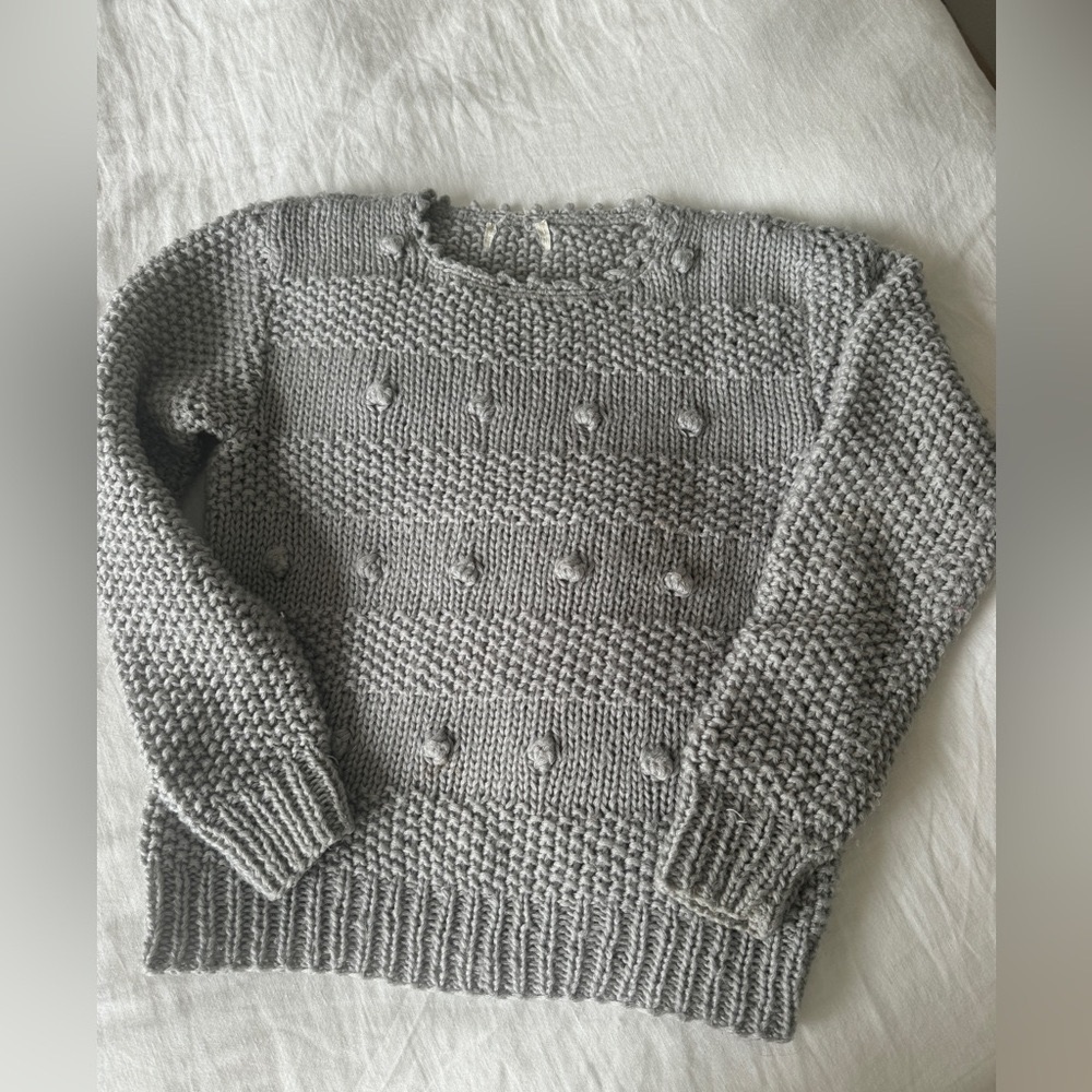 Vintage Grey Sweater Chunky Knit Apres Ski
